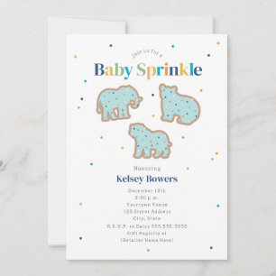 Baby Sprinkle Animal Cookies Boy Baby Shower Einladung