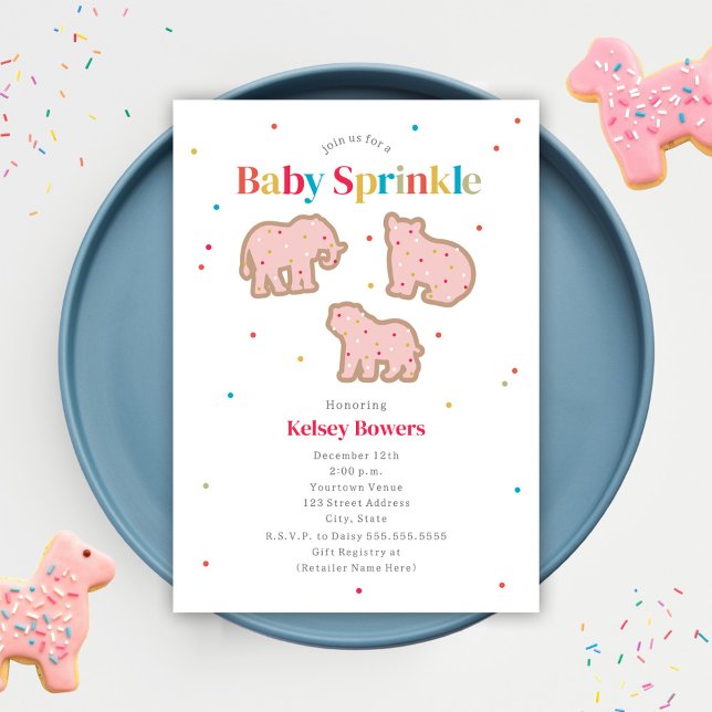 Baby Sprinkle Animal Cookies Girl Baby Shower Einladung (Von Creator hochgeladen)