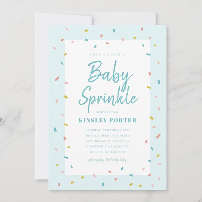 Baby Sprinkle Baby Shower Einladungen (Vorderseite)