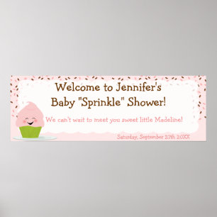 Baby Sprinkle Banner in Pinks Poster
