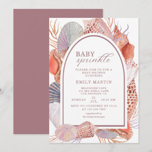 Baby Sprinkle Beach Seashells Babydusche Einladung