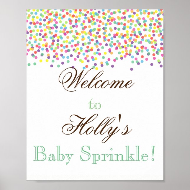 Baby Sprinkle Begrüßungszeichen Poster (Vorne)