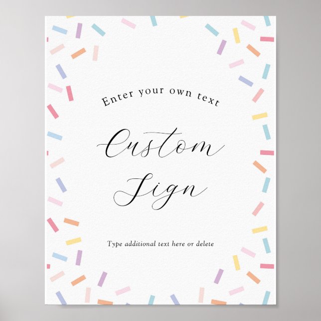 Baby Sprinkle benutzerdefiniertes Textzeichen Poster (Vorne)