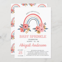 Baby Sprinkle Bloral Rosa Regenbogen Stilvoll Einladung