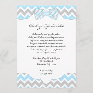 Baby Sprinkle Blue Bow Krawatte Babydusche lädt ei Einladung