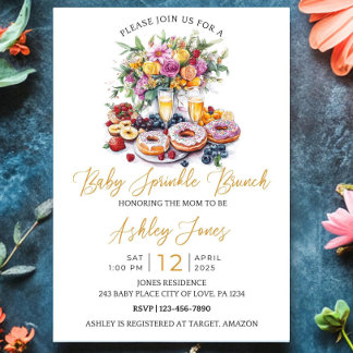 Baby Sprinkle Brunch Custom Baby Dusche Einladung