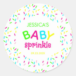Baby Sprinkle Colorful Rainbow Sprinkles Dusche Runder Aufkleber