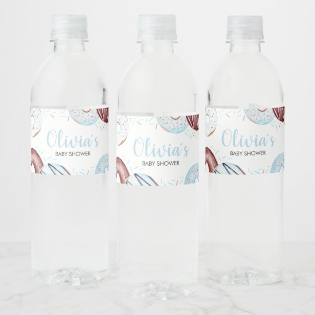 Baby Sprinkle Donuts Babydusche Wasserflaschenetikett (Flaschen)
