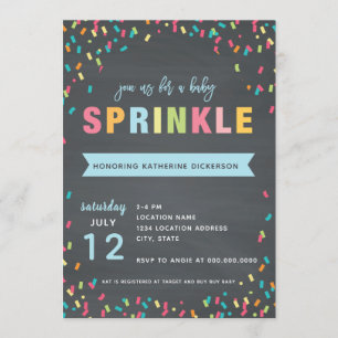 Baby Sprinkle Dusche Einladung Blue Banner