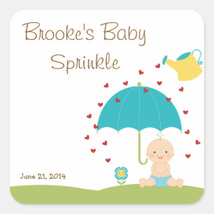 Baby Sprinkle Dusche Gefallen Tag Quadratischer Aufkleber