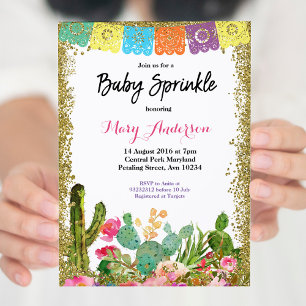 Baby Sprinkle Einladung Cactus Fiesta