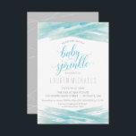Baby Sprinkle Einladung - Einladung individuell ge<br><div class="desc">Dieses individuell gestaltbare Baby-Sprinkle laden mit handgemalten Wasserfarben mit silbernen Akzenten ein. Der Text "baby sprinkle" ist blau in einem eleganten Script-Schriftart geschrieben. Die Informationen für Ihre Ansammlung können nach Ihren Wünschen angepasst werden.</div>