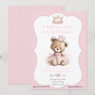 Baby Sprinkle Einladung Teddybär Prinzessin