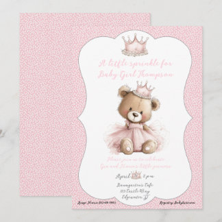 Baby Sprinkle Einladung Teddybär Prinzessin