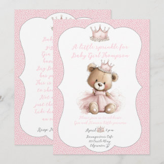 Baby Sprinkle Invitation Teddy Bear Princess Einladung