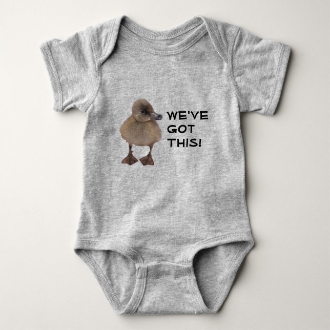 Baby Sprinkle Niedlich Gray Duckling Custom Strampler (Vorderseite)