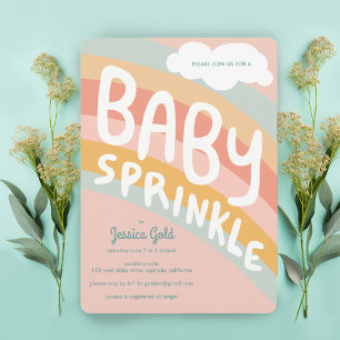 BABY SPRINKLE Niedliche Wolken Regenbogenregen Cus Einladung