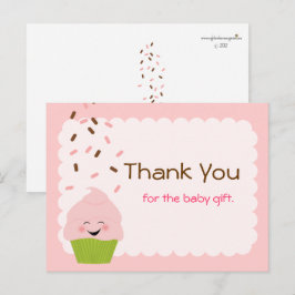 Baby Sprinkle Party Danke in Rosa Postkarte