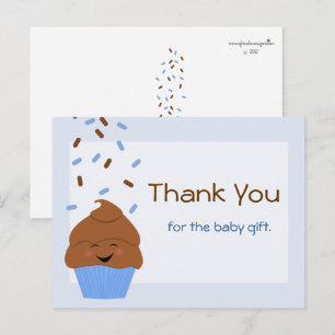 Baby Sprinkle Party Danke Postcard in Blue Postkarte