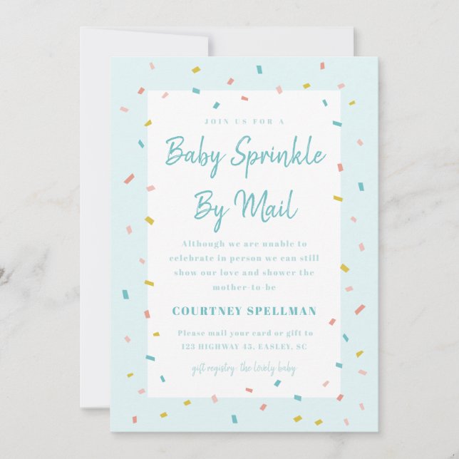 Baby Sprinkle per Mail Einladungen für Babydusche (Vorderseite)
