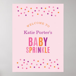 Baby Sprinkle Pink Girl Babydusche Begrüßungsppost Poster
