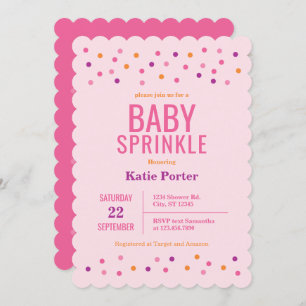 Baby Sprinkle Pink Girl Babydusche Einladung