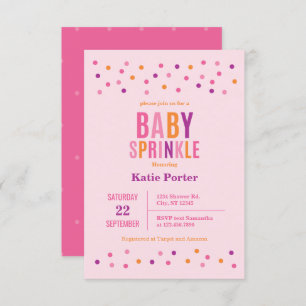 Baby Sprinkle Pink Girl Babydusche Einladung