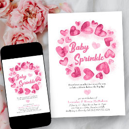 Baby Sprinkle Pink Valentines Little Sweetheart Einladung
