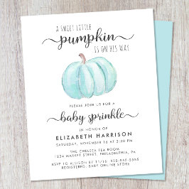 Baby Sprinkle Pumpkin Blue Watercolor Einladung