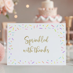 Baby Sprinkle Rainbow Gold Dankeskarte