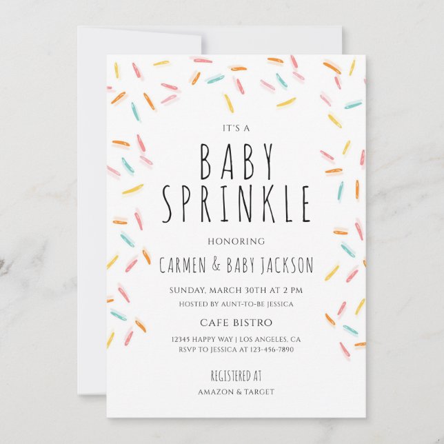 Baby Sprinkle Shower Einladung (Vorderseite)