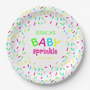 Baby Sprinkle Shower  Farbige Regenbogen-Sprinkles Pappteller