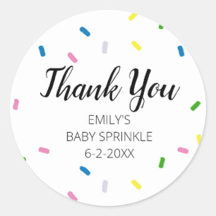 Baby Sprinkle Vielen Dank Rainbow Party Stickers