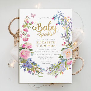 Baby Sprinkle Wildblumen Whimsical Baby Dusche Einladung