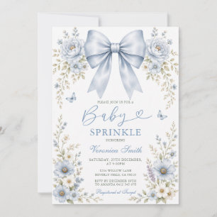 Baby Sprinkle Wildflowers Blaue Schleife Coquette Einladung