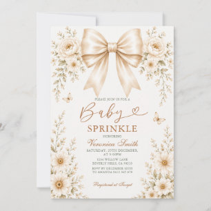 Baby Sprinkle Wildflowers Champagne Schleife coque Einladung