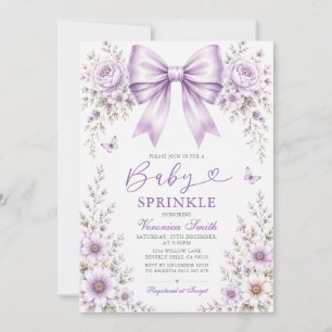 Baby Sprinkle Wildflowers Lila Schleife coquette Einladung