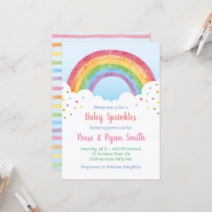Baby Sprinkles Pastel Rainbow Baby Shower Invitati Einladung
