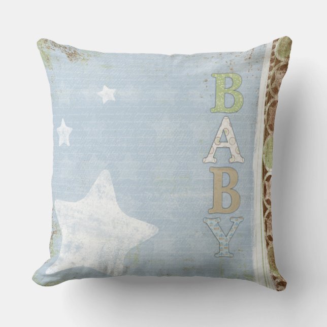 Baby Square Throw Pillow Blue Kissen (Vorderseite)