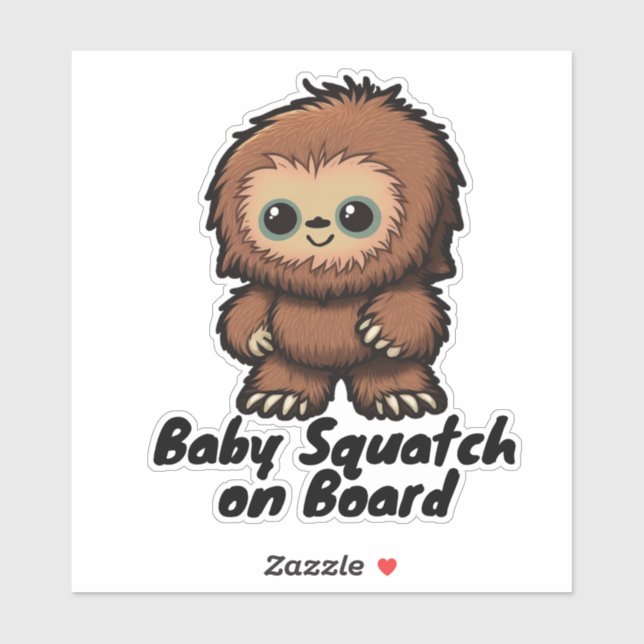 Baby Squatch on board, Sasquatch, Bigfoot Decal Aufkleber (Blatt)