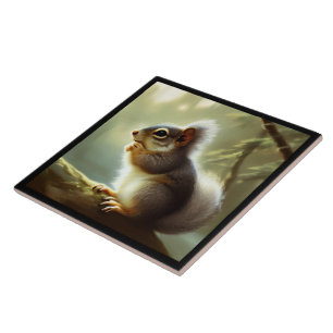 Baby Squirrel Wildlife Portrait Fliese