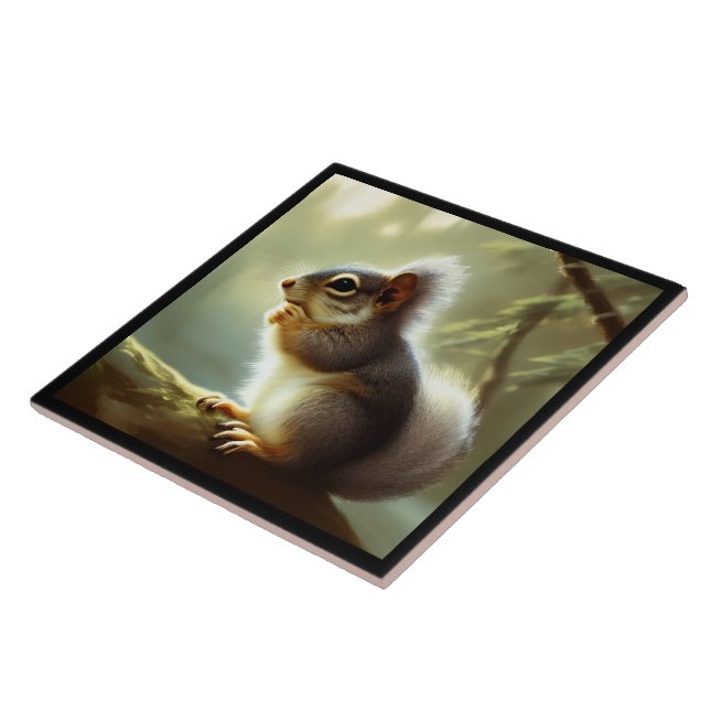 Baby Squirrel Wildlife Portrait Fliese (Seite)