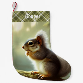 Baby Squirrel Wildlife Portrait Personalisiert Kleiner Weihnachtsstrumpf