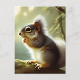 Baby Squirrel Wildlife Portrait Postkarte