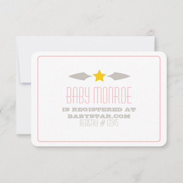 BABY STAR REGISTRIERENDE KARTENBABY SHOWER EINLADUNG (Vorderseite)