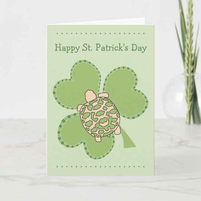 Baby Star Tortoise St Patrick's Day Card Karte (Vorderseite)