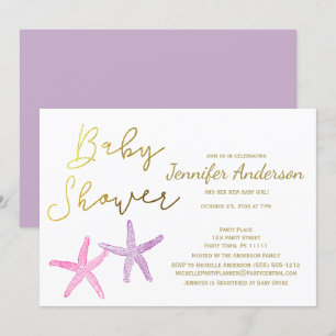 Baby Starfish Girl Babydusche Einladung