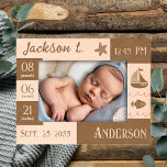 Baby Statistics Sea Sail Boat<br><div class="desc">Personalisierte Kindergeburtsstatistik junge Mutter, neugeborenes Geschenk, geätzter Holzrahmen.</div>