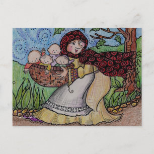 Baby Stealing Krone Ukrainische Volkskunst Postkarte
