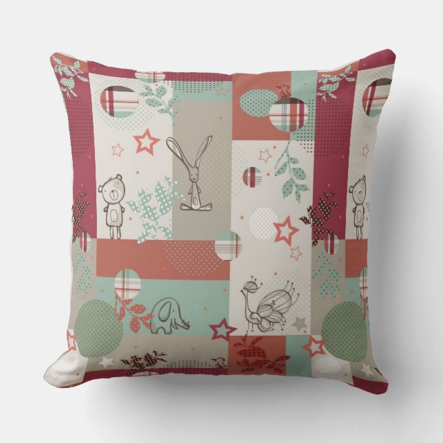 Baby-Steppdecken-Muster 2 Kissen (Vorderseite)